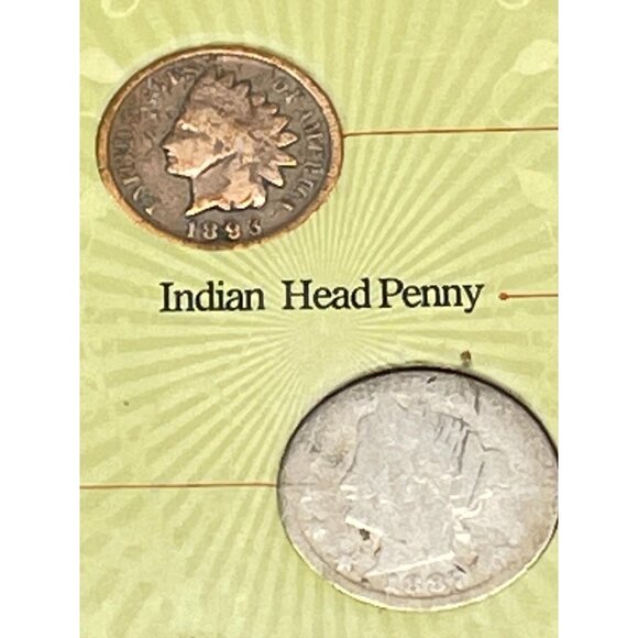 vintage 1800's Rare Coin Collection Indian Head Penny 1893 Liberty Head READ - Picture 2 of 12